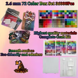 2.6mm 72 Color Box Set,36000Pcs,Stainless Steel Precision Tweezers Set,3D Pixel Puzzle Beads,Perfect for Kids & Adults Craft,Multiple Available,Infinitely Creative Maierial,DIY Bead Set,Spelled Beads Keychain pendant