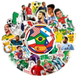 50 Sheets New World Cup Soccer Sticker Set – Waterproof Decorative Stickers for Cars, Notebooks, Guitars, Suitcases — Perfect Gifts for Family, Friends, and Kids
