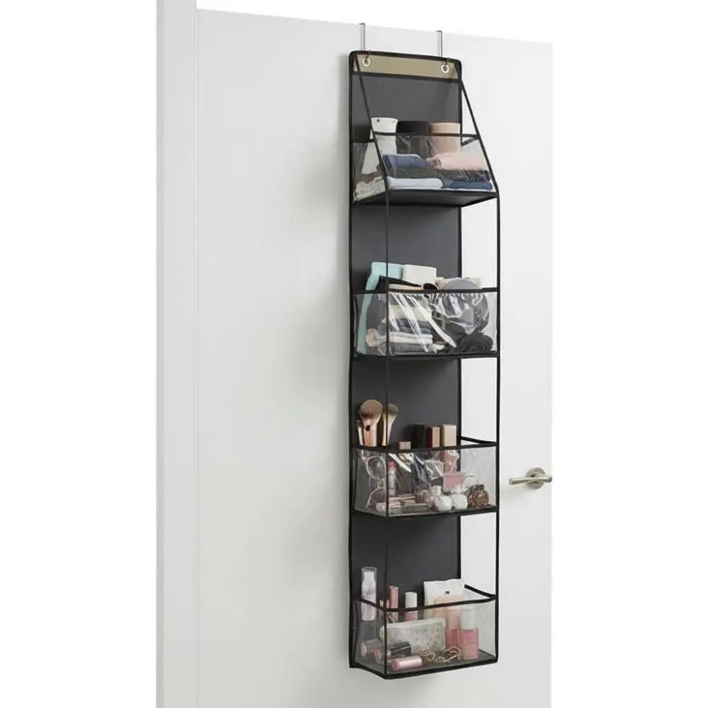 4-Pocket Overdoor Hanging Storage Bag, Multi-scene Wall Organizer for Closet Bathroom Bedroom Dorm, Space-saving Holder for Cosmetics Toys Daily Supplies
