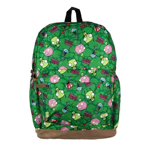 Nickelodeon Invader Zim Backpack Piggy GIR and ZIM Allover Design 16" Book Bag with Adjustable Straps