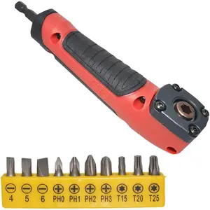 Right Angle Drill Attachment Electric  Repair Set 90  Corner Device  Socket Adapter Kit 1/4 Inch Right Angle Drill Adapter with 10 Drill Bit Sets for  Driver