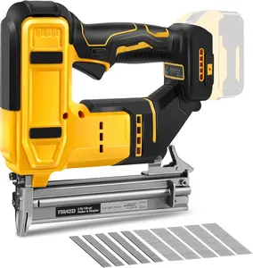 QUEP 2-in-1 Cordless Dual Mode 18 Gauge Brad Nailer-Narrow Crown Stapler (Tool Only, No Battery), Dewalt 20V MAX Battery Compatible, W/1000 Brads & 1000 Staples for Wood Carpentry Furniture Power Tools Hardware