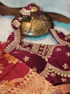 Banarasi zari work Saree with stitched blouse