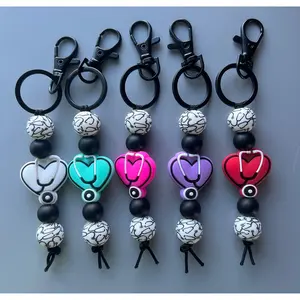 Stethoscope Heart Keychain