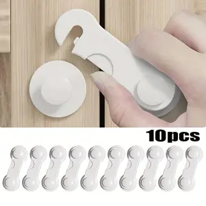 10pcs Child Safety Locks, Baby Proof Childproof Cabinet Door Latches, Prevent Finger Pinching, Refrigerator Drawer Protection, Easy Install