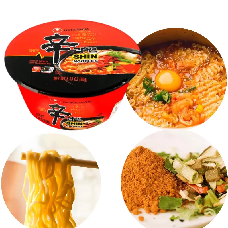 Nongshim Shin Ramen Bowl 86g - Spicy Red Pepper & Clear Beef Broth Soup with Dried Green Onion Shiitake Mushroom & Carrot - Korean Style Noodle Food  Instant Pansit