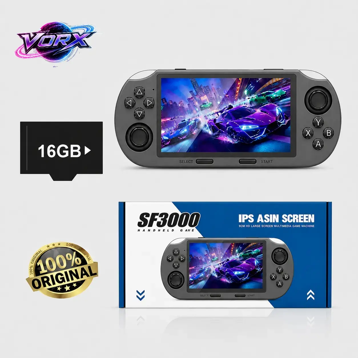 SF3000 Retro Handheld Game Console, Retro Gaming Console with 14 Emulators, 20000+ Games, 4.5 inch Double Joystick 16GB Mini Portable Game Player Support Video, Audio