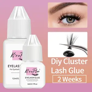 lash clusters kit 45Days Long-Lasting Eyelash Extension Glue, Waterproof Odorless Hypoallergenic, Fast Dry Strong Adhesion, DIY Home Use Lash Glue lash clusters