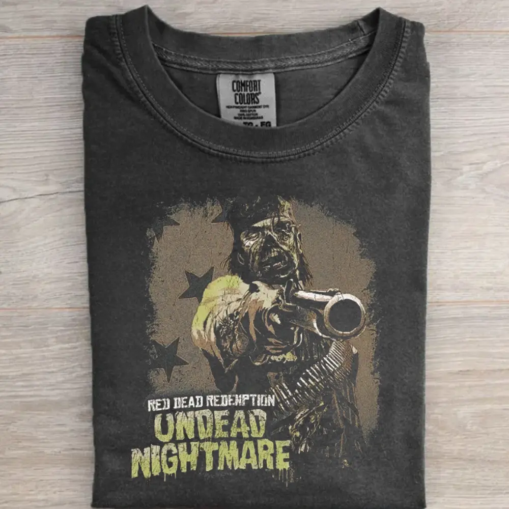 Retro Red Dead Undead Shirt, Vintage Red Dead Redemption Graphic Tee, Video Game Apparel, Undead Outlaw T-shirt, Gaming Fan Gift, Unisex Cowboy Shirt, Red Dead Zombies Tee