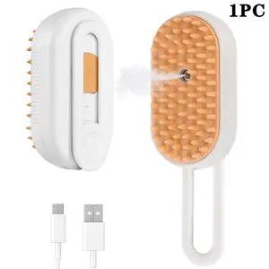 4-In-1 Cat Steam Brush, USB Rechargeable Anti-Static Pet Grooming Tool, Massaging Cleaning Shedding Comb for Cats Dogs Pets Deshedding Tool