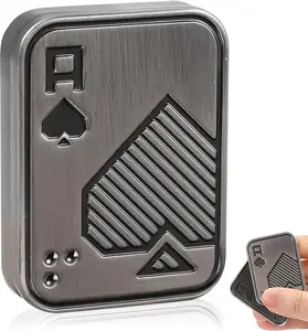 Metal Fidget Slider Poker Push Card Clicker Gadget Stress Relief Anxiety Gift for Boyfriend Father ADHD Focus  Desk Toy