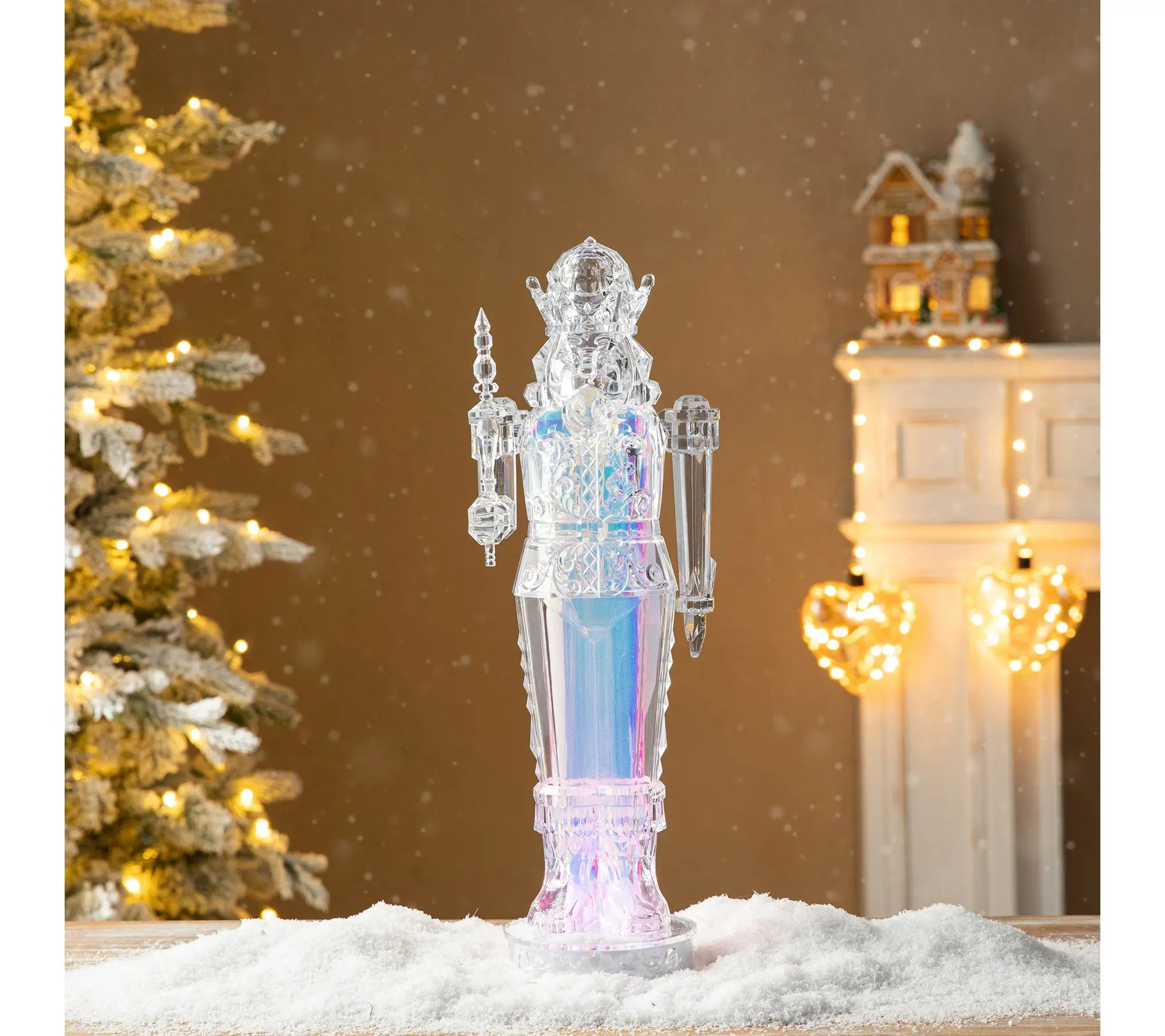 Glitzhome 18"H LED Lighted Tab letop Nutcracke r Figurine