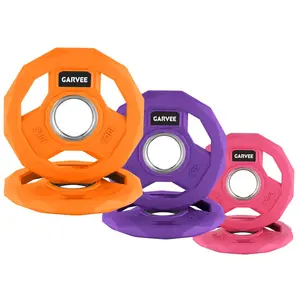 Color-Coded Rubber Coated Cast Iron Weight Plate Set – 2-Inch Bumper Barbell Plates, Drop-Safe & Durable for Home & Gym – Multiple Weight Options – 35 lbs combination (2.5LB*2+5LB*2+2*10LB)