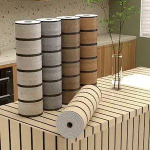 Wood Slat Wallpaper Roll,Peel and Stick Decorative Wallpaper, 40cm X 300cm Thick Recessed Texture, Easy to Cut，Suitable for Bedroom Living Room Kitchen,Modern Home Decor