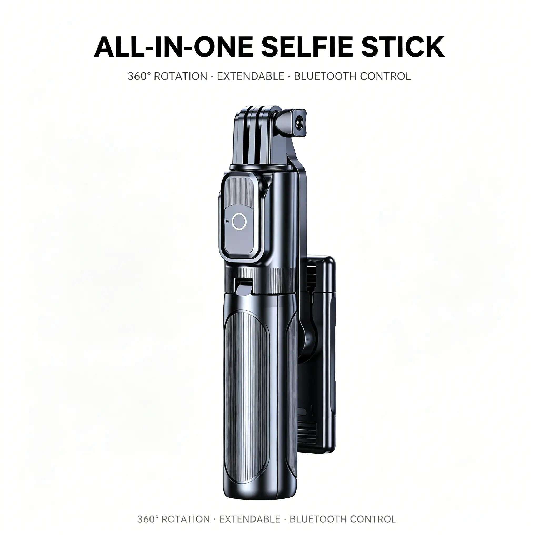 MINI Portable 3-in-1 Selfie Stick Tripod, Cellphone Accessory with Detachable Magnetic Remote, 360° Rotation - Tripod for iPhone, Mobile Phone Stick Attachment Selfie Accessories for Hands-Free Vlogging, Group Photos