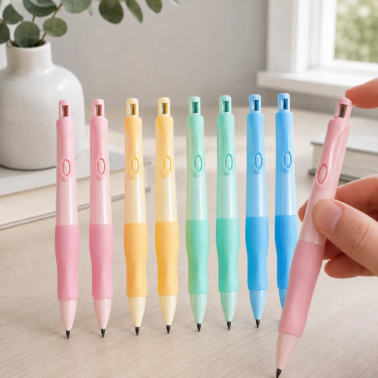 2.0mm Ergonomic Mechanical Pencils (3-Pack/6-Pack) for Elementary Students, Posture Correction, Break-Resistant Lead, Automatic Office Stationery, Aesthetic Pens, Handwriting Practice Tools, Back to School Essentials