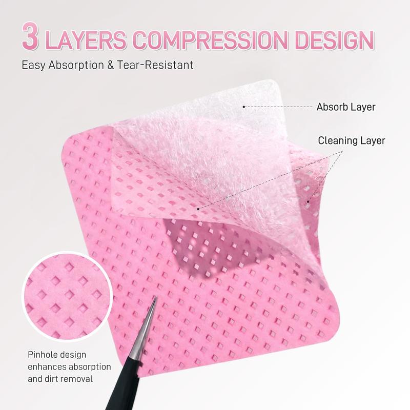 600Pcs/300Pcs Nail Wipes - Professional Lint-Free Nail Polish Remover Pads, UV Gel Cleansing Tissues, Unscented Manicure Prep And Finish Nail Art Cleaning Tool(Pink)