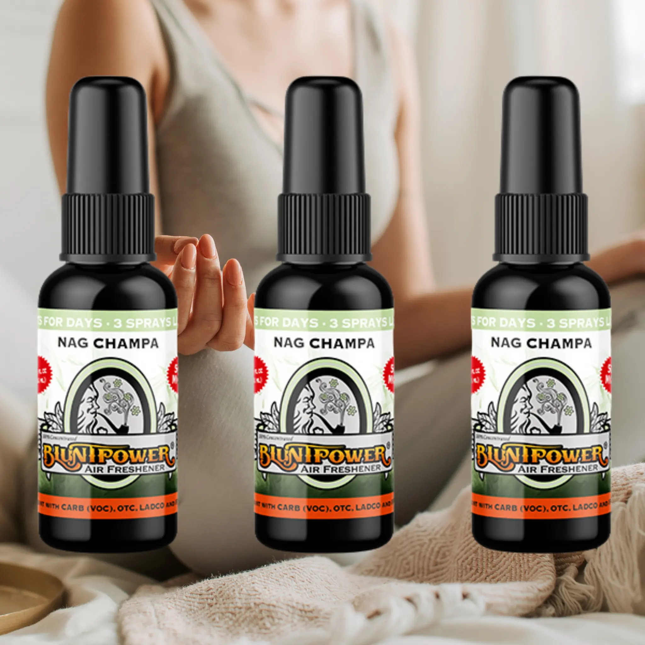 Nag Champa Spray Air Freshener Bundle (3 Pack)