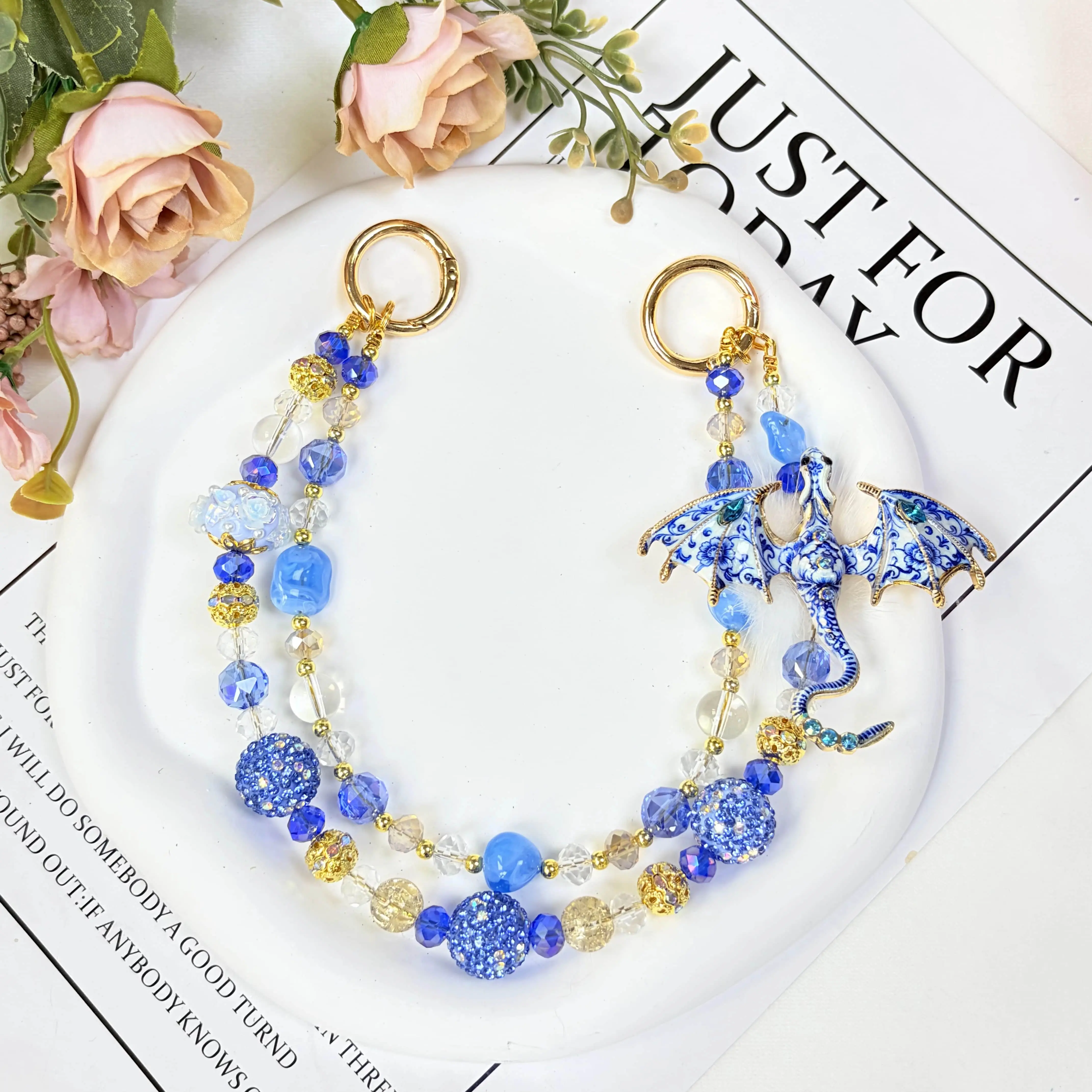Oil Painting Style Dragon Bag Accessories,Delicate Handbag Pendant Accessory for Women, Detachable Bag Charm,Pretty Holiday Gift,Ideal Birthday Gift for Girls & Women,Summervibes