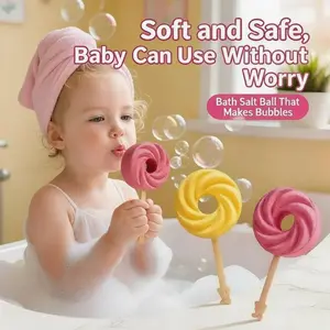 Bubble-Blowing Bath Bombs for Kids & Adults | Fun Lollipop Bubble Bath Balls with Organic, Alcohol-Free, Gentle Natural Formula | Skin-Friendly Bath Time Toy & Relaxing Self-Care, Valentine’s gift Fun Gift for kids Scent Moisture Soothing Body Care