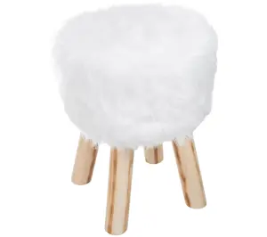 Lavish Home Ottoman Round Footrest, Vanity Chair, Accent Stool