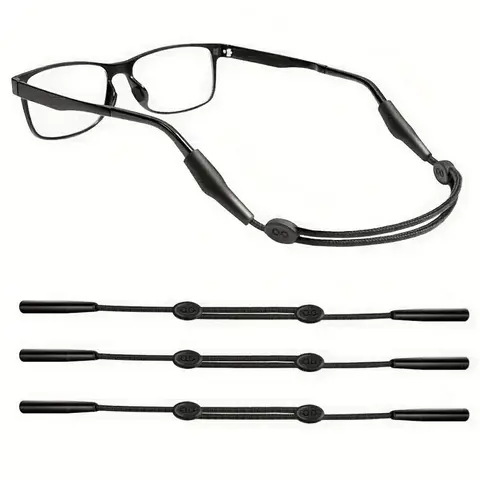 Adjustable Glasses Strap without Glasses, 3 Counts Stretched Sport Eyewear Retainer Glasse Strap, Eyeglasses Strap for for Women Men, Sunglasses Straps, Flexible, Universal, Fit, Adjustable Lanyard