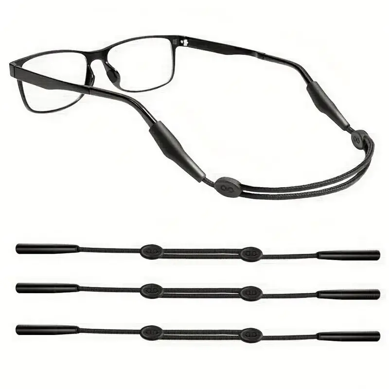 Adjustable Glasses Strap without Glasses, 3 Counts Stretched Sport Eyewear Retainer Glasse Strap, Eyeglasses Strap for for Women Men, Sunglasses Straps, Flexible, Universal, Fit, Adjustable Lanyard