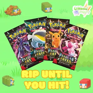 Pokemon Rip Until You Hit RTYH SV04.5 Paldean Fates - Shiny Rare or Higher Guaranteed 4 Booster Pack Minimum