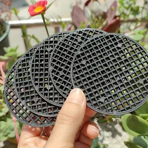 50pcs, Round Plastic Gasket for The Bottom of The Pot, Soft Bonsai Pots Bottom Grid Mat Mesh, Garden Drainage Mesh Hole Screens Mesh Pots, Anti-Corrosion Breathable Gasket, Garden Flower Plants Supplies, Pot Drainage Holes
