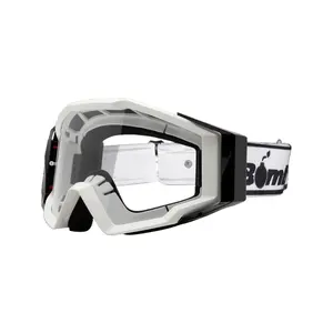 Bomber SPECTRO 151 - White Motocross Goggles with White Strap, Anti-Fog & Scratch-Resistant Lens, UV Protection, Adjustable Strap, Dirt & Snow Sport Goggles