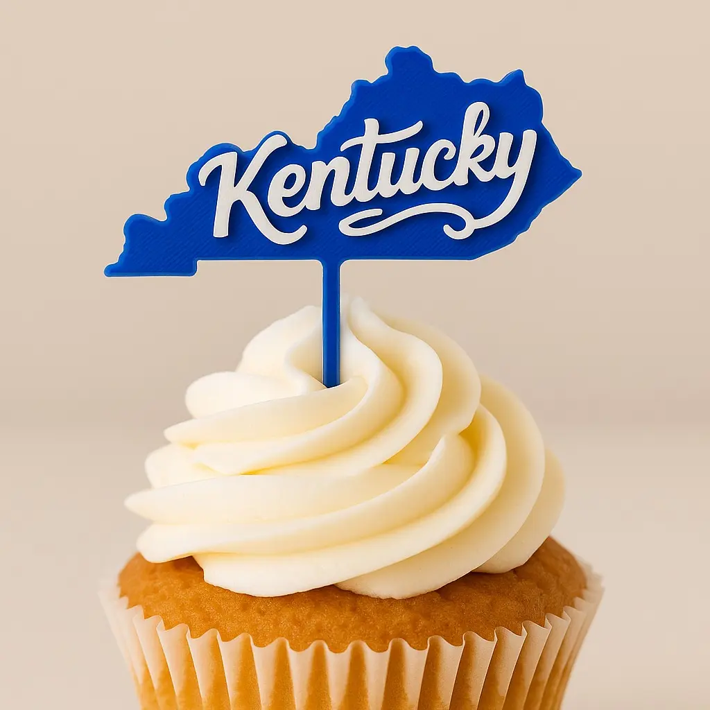 University of Kentucky Themed Blue & White Cupcake Toppers - Set of 12 Graduation Party Decor