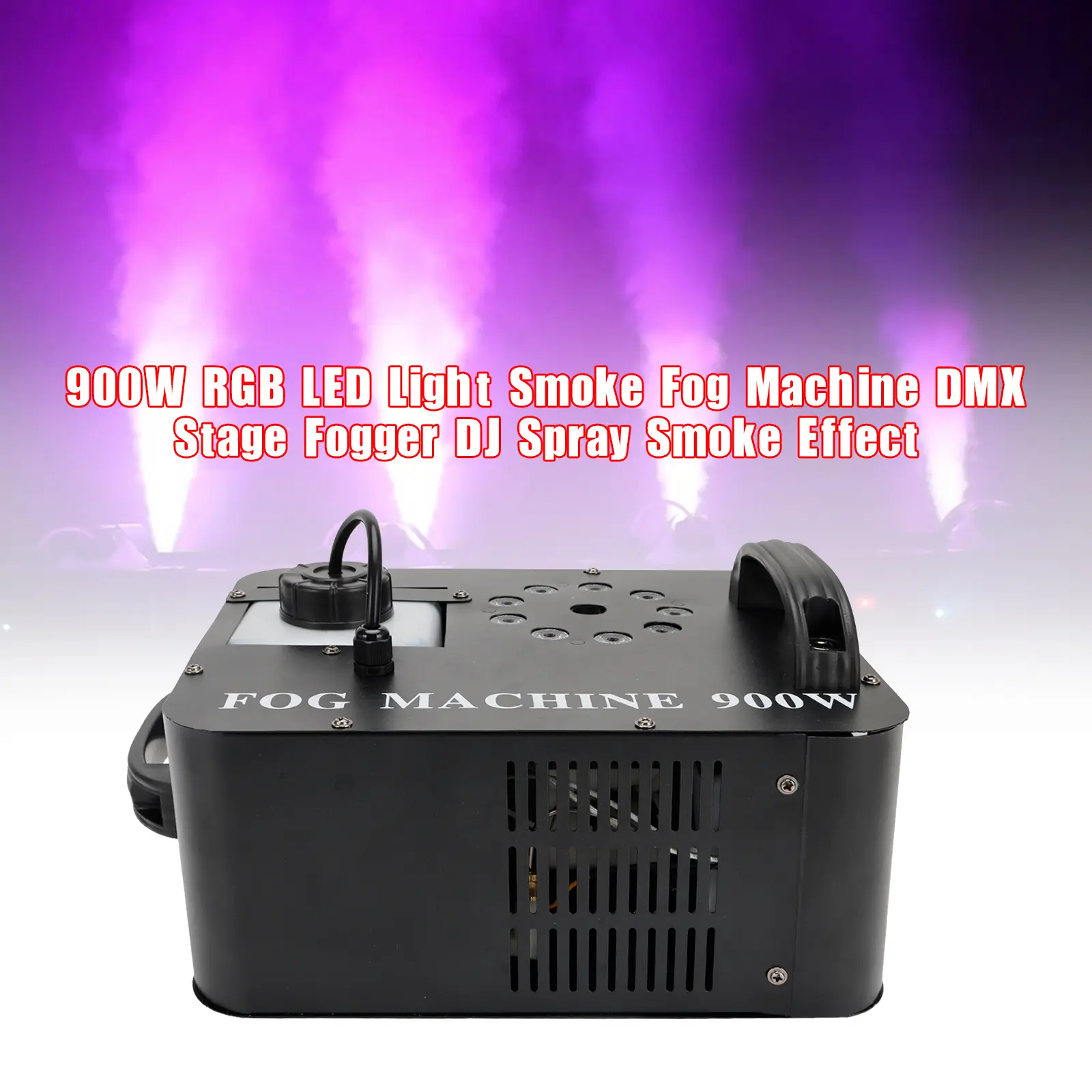 RGB Automatic LED Color Fog Machine with 400W/900W/1500W Power Options, Remote Control, Plastic Body, Smoke Effect, for DJs, Indoor Home Party Novelty Stage Lighting (Indoor Use), 1500W Options