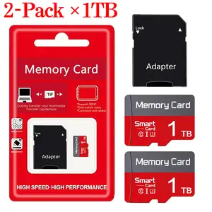 2-Pack × 1TB Micro-SD memory card - TF flash memory card compatible with SD adapter for data storage in smartphones, dash cams, smartwatches, and other devices.