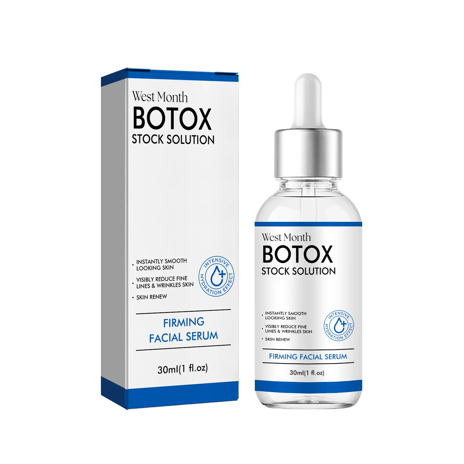 Firming Facial Serum with Botox Stock Solution, 30ml Hydrate Moisturizer for Skin Repair, Firming Moisturizing Serum for Tender Skin & Fine Lines, Glycerin-Infused Enhance Skin Elasticity Glowing Skin Essence volufiline