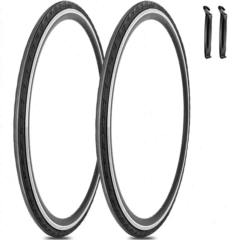 2 Pack 700C Road Bike Tires 700 x 25C 25-622 Folding Replacement Road Bike Tire for City Commuter Road Pavement Garden Trail Bike Tires Bicycle Accessories Easy to Install Easy Installation
