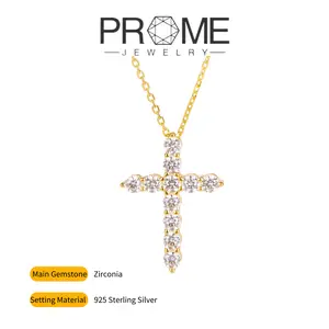 （TY018）S925 Sterling Silver Cross Pendant Necklace Simple Design, Sparkling and Charming, Perfect Gift for Women’s Daily Wear
