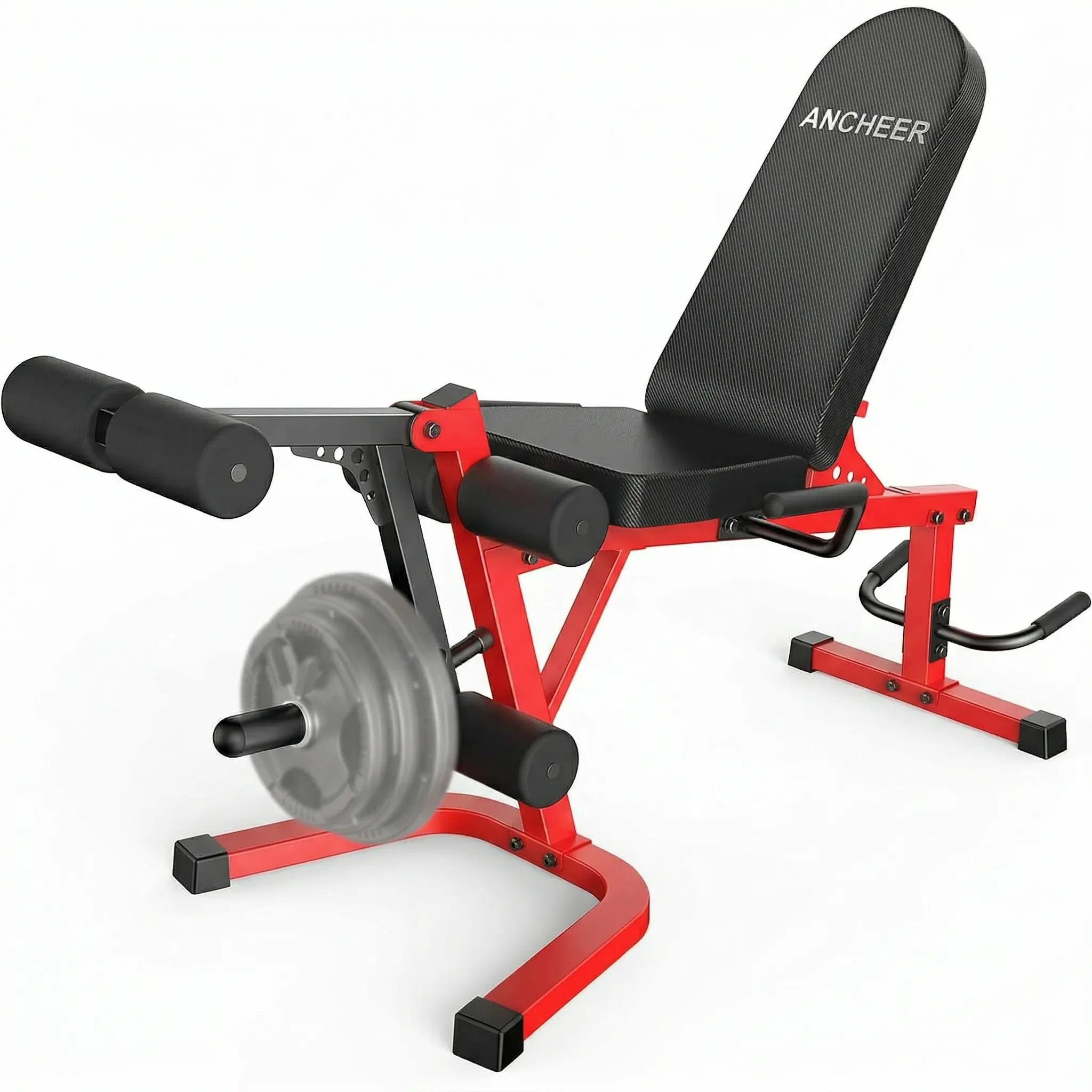 ANCHEER Plate-Loaded Leg Extension & Curl Machine - Adjustable 880LB Capacity Lower Body Strength Trainer, Leg Extension Machine, At Home Gym Equipment for Quads, Hamstrings, Glutes, SummerWins, Workout Equipment