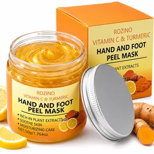 Vitamin C & Turmeric Peel-off Mask, Deep Moisturizing Hand & Foot Mask, Brightening & Hydrating Hand & Foot Care Mask for Women & Men, Foot Exfoliating Mask mothersdaygift Summer Vibes