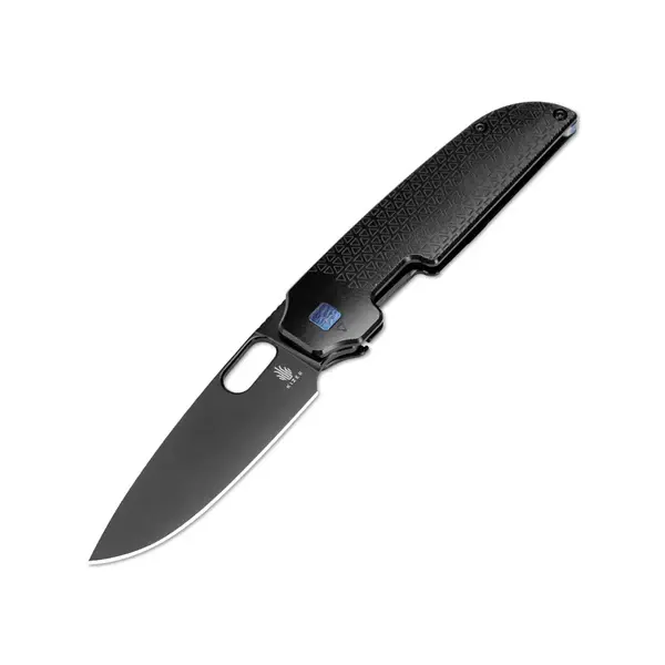 Kizer Varatas S35VN Black Titanium with Blue Stud Ki3637A2