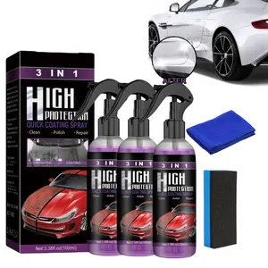 LOYALSE 3 in 1 Car Coating Spray, 2024 Multi Functional Coating Renewal Agent, 3PCS Car Scratch Repair Nano Spray, 3 in 1 High Protection Quick Car Coating Spray interior cleaner