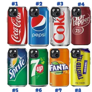 Coca Cola, Pepsi, Dr Pepper, Twisted Tea, Fanta, Sprite, 7Up, Coke Diet Can Phone Case for iPhone 17 16 15 14 13 12 11 Pro Max Plus & Samsung Galaxy S25 S24 S23 S22 S21