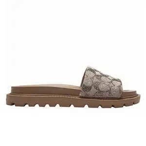 Women's Brynn Signature Crystal Jacquard Slide Sandal,Summer Crystal embellished sandals, RhinestoneSlide Sandals(NO BOX)