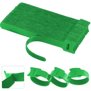 60 PCS Garland Ties Plant Cable Straps for Support Plant Growth, Adjustable Indoor/Outdoor Decorative Nylon Reusable Hook and Loop Design(Green,6 inch)