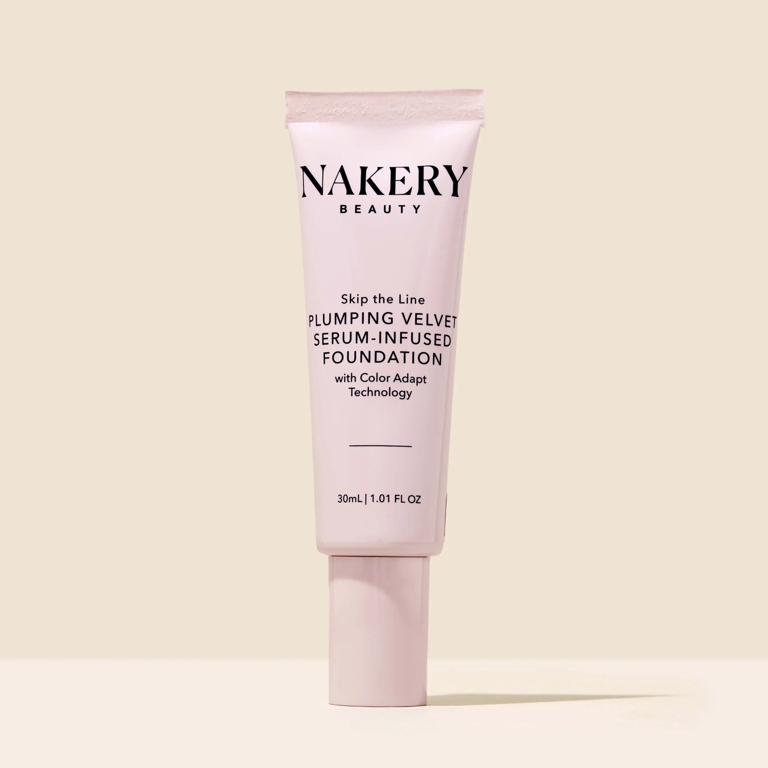 Nakery Anti-Aging Plumping Mousse Foundation, 5-in-1 Serum-Infused Cosmetic with Hydrating Blurring Coverage for Mature Skin and Uneven Skin Tone, 30ml