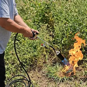 High Output Propane Weed Burner with Storage Bag Powerful Weed Torch with 10FT Hose Flame Weeder with Turbo Trigger for Flame Weeding,Roof Asphalt,Ice Snow,Road Marking
