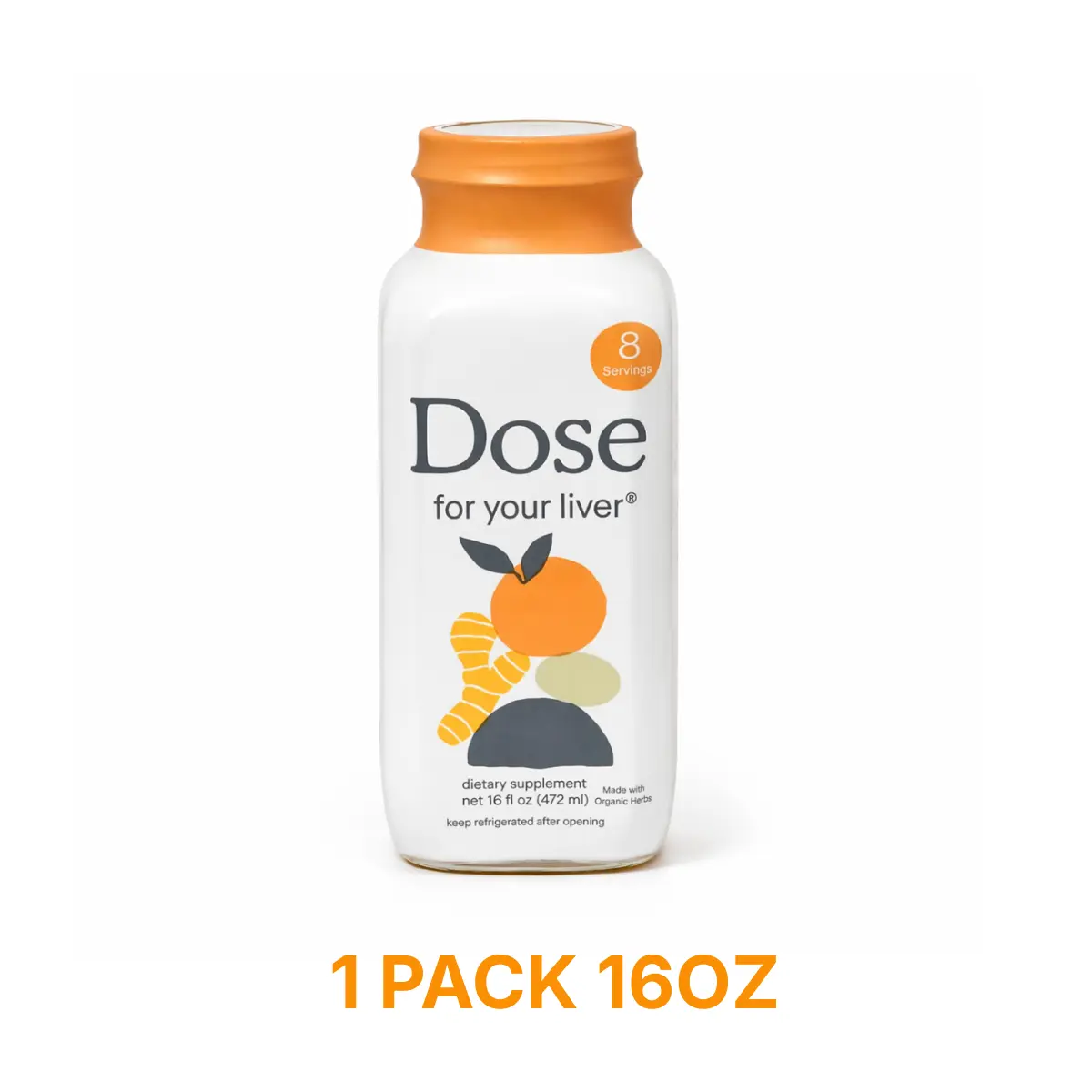 Dose For Your Liver Detox Drink 16oz 1 Pack – Daily Liver Support Wellness Shot with Turmeric Milk Thistle Ginger – Boost Energy Digestion Cleanse Natural Liquid Supplement for Men & Women USA