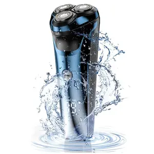 Digital Display Electric Shaver, USB Rechargeable Cordless Wet & Dry Use Trimmer, Safety Razor for Men, Daily Facial Care Product, Men's Personal Care Products, Cordless Waterproof Shaver
