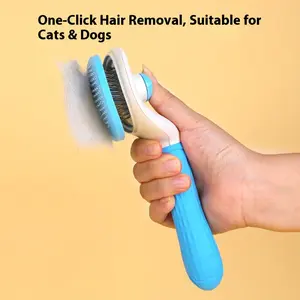 Self-Cleaning Pet Hair Removal Brush with Shedding Button Effortless Grooming Tool for Cats & Dogs Quick Fur Cleanup with Fur Magic Technology Versatile Deshedding Hair Dematting Brush
