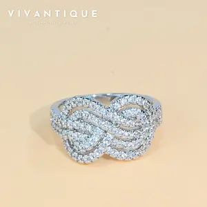 [Sold Out Soon]VIVANTIQUE Fine Jewelry Engagement Wedding Luxury Infinite Symbol Figure 8 Ring For Women