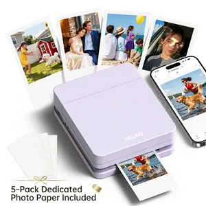 PP01 Portable Mini Color Wireless Mobile Printer, Instant Smartphone Photo Printer, Sticky-Back Photos, Bluetooth Compatible with iOS & Android Devices, Fun Editing App, Perfect Gift For Valentine's Day